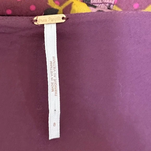 Not For Sale Free People Women Dress Purple S Morning Light Floral Mini Polka - Picture 8 of 11